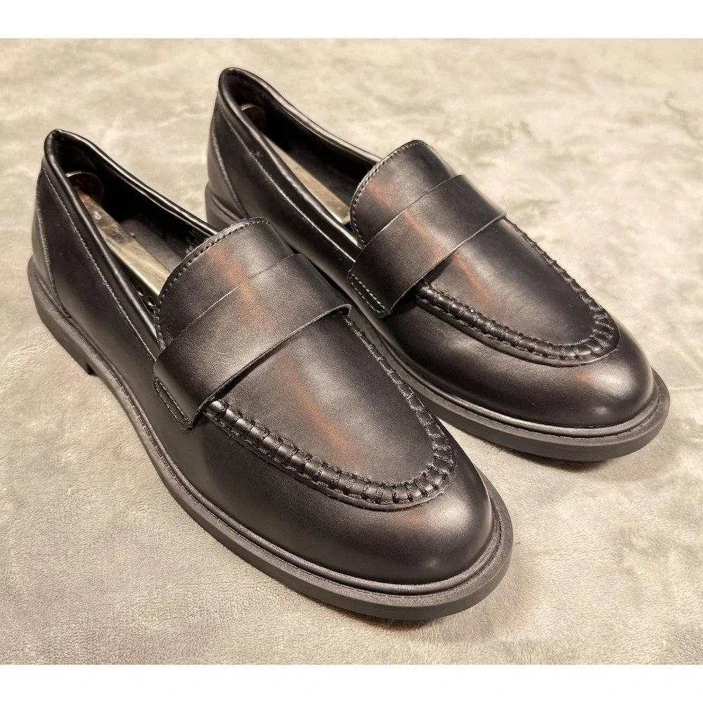 Old Navy Shoes Mens Size 9 Black Faux Leather Loafer Dress Slip On Black‎ Jack